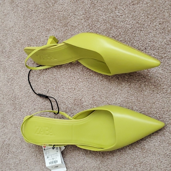 Zara Slingbacks kitten heel sandals green - Picture 7 of 9